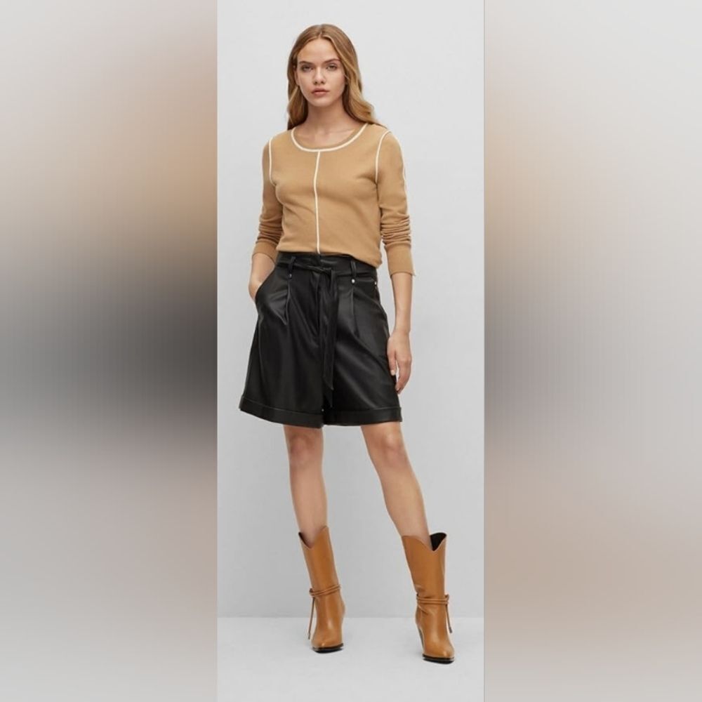 Boss Cashmere Quiet Luxury Preppy Light Academia Cozy Neutral Elegant Sweater S